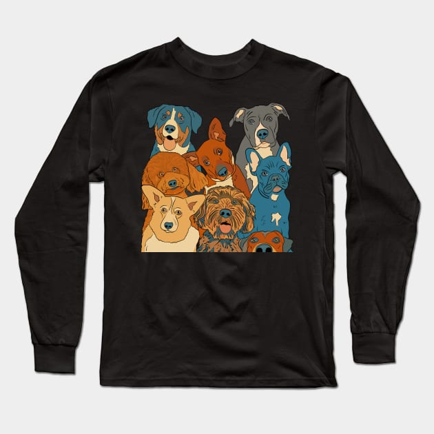 Colorful Dogs Long Sleeve T-Shirt by Suneldesigns